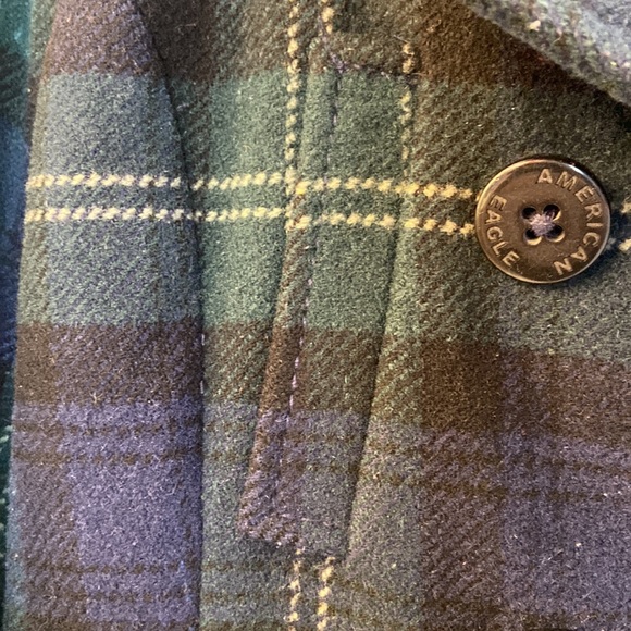 American Eagle Outfitters Plaid (Removable) Hooded Pea Coat - Picture 3 of 16